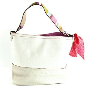 Coach Vintage Canvas/Suede Tote - EUC - White