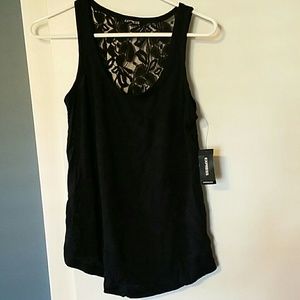 Express Black lace back tank top