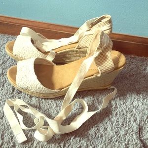 Lace Up Wedge Sandals