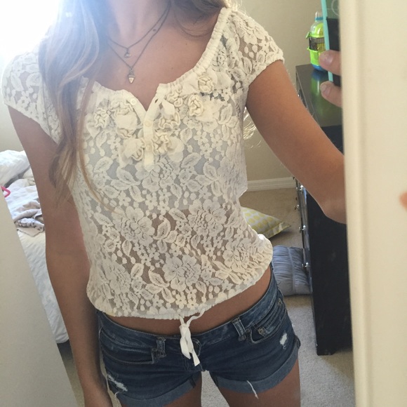 Girly white lace top