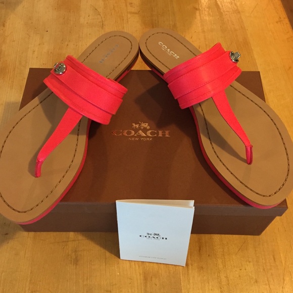 Fluro Pink Coach Sandals Size 11