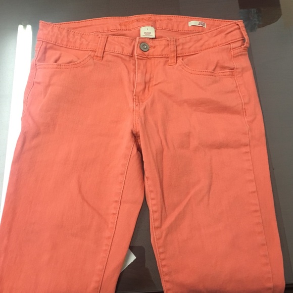 Coral skinny jeans