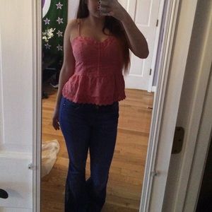 Pink corset tank top