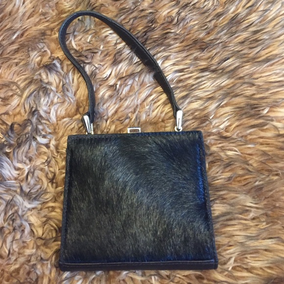 Black Cowhide Wristlet