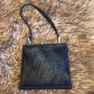 Black Cowhide Wristlet