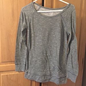 Gray and white stripped shirt