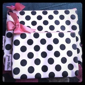 Set of two polka dot cosmetic bags