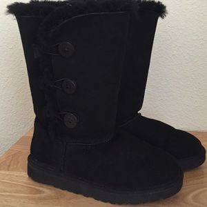 Black triple button UGGs