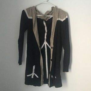 Black and Tan long cardigan