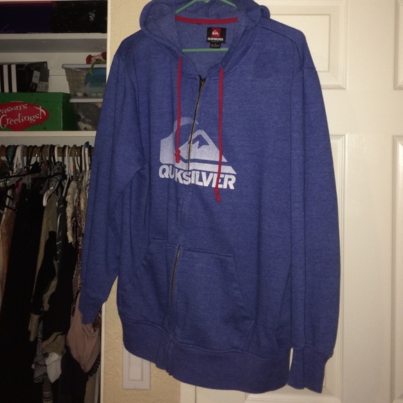 Men's large blue Quicksilver zip up hoodie - Picture 1 of 1