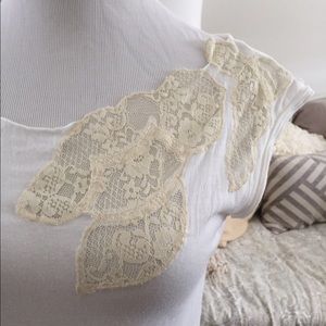 Lace Anthropologie Bordeaux Top