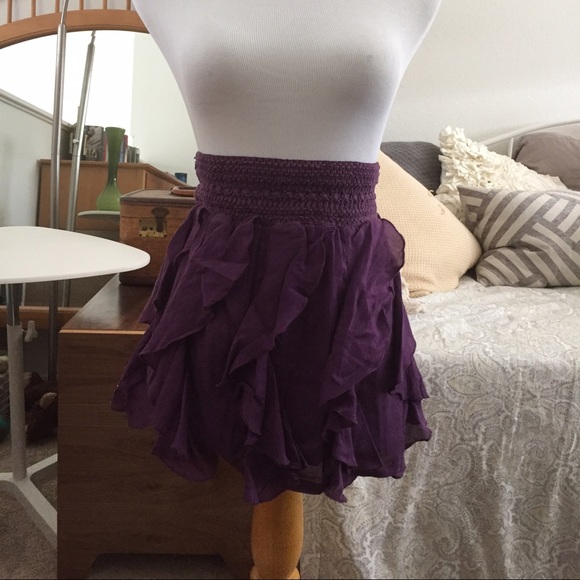 Free People Purple Ruffle Mini