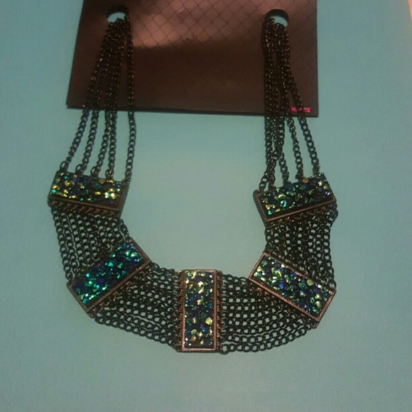 Druzy Webbed Statement Necklace