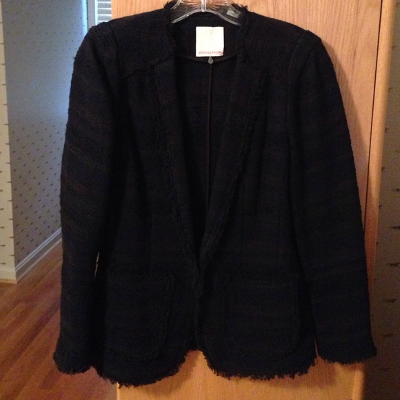 Rebecca Taylor size 8 black w/ navy tweed blazer.