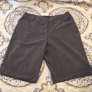 Gray Wide Leg Dress Capris/Bermudas