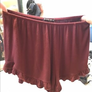 Brandy Melville red ruffle shorts
