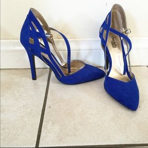 Perfect Blue Ankle Strap Heels