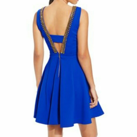 Blue beaded skater dress - Picture 2 of 4