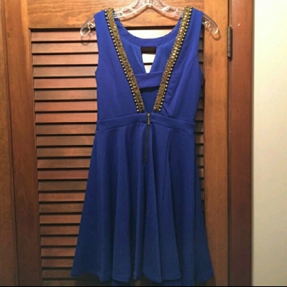 Blue beaded skater dress - Picture 4 of 4