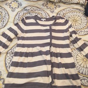 Gray and Off White Maternity Cardigan Sweater