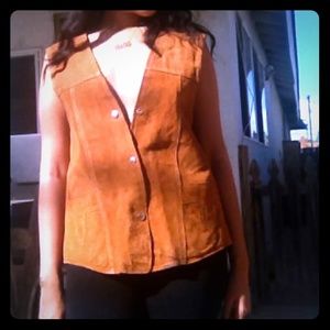 Genuine leather vintage vest