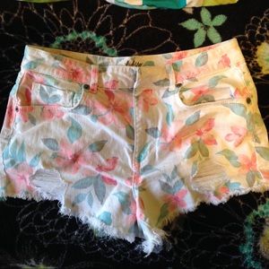 High waisted floral shorts
