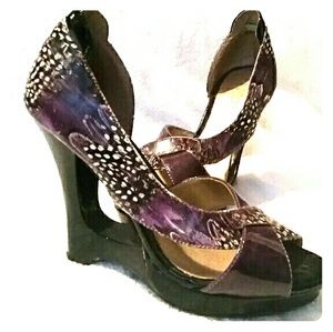 Purple feather heels