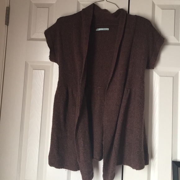 Brown short sleeve cardigan