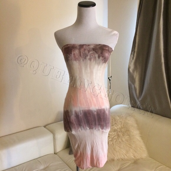 Young Fabulous & Broke Dresses & Skirts - Young Fabulous Broke Coral Mocha Drizzle Strip