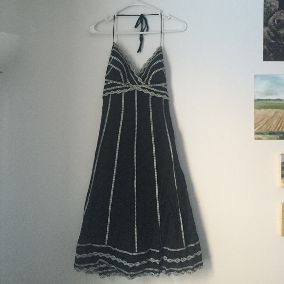 White | Black black boho dress