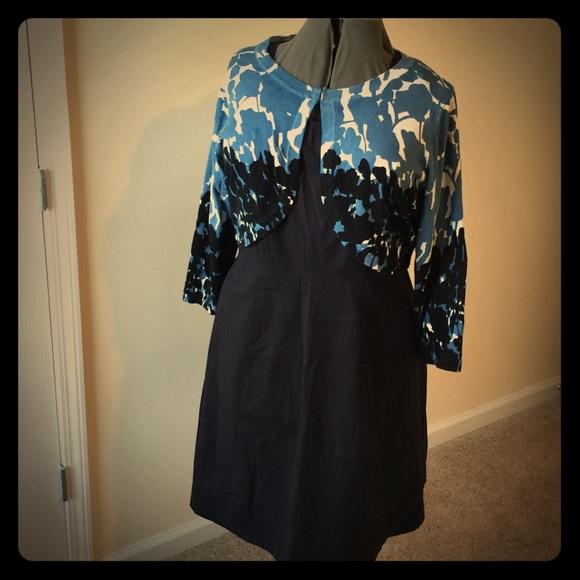 Lane Bryant Dresses & Skirts - Navy Dress with Matching 3/4 Sleeve Sweater