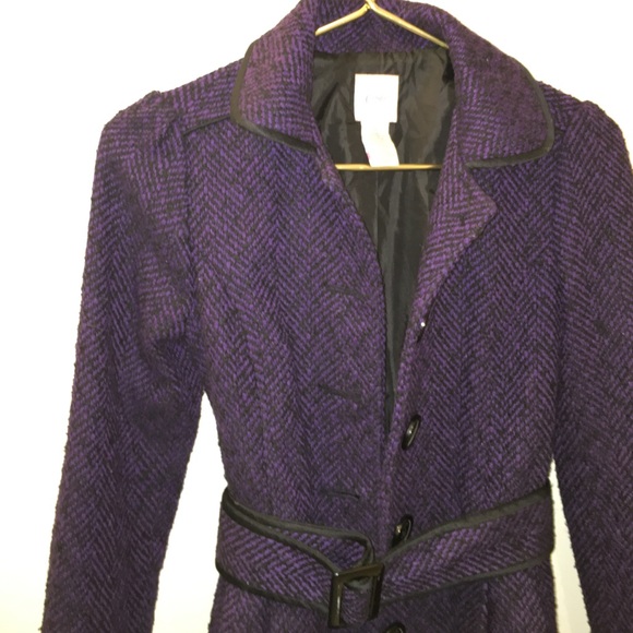 Purple belted pea coat