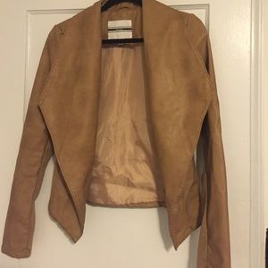 Tan Leather open Flap jacket