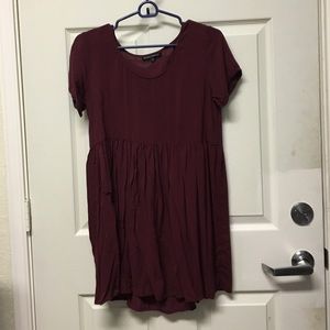 maroon flowy dress