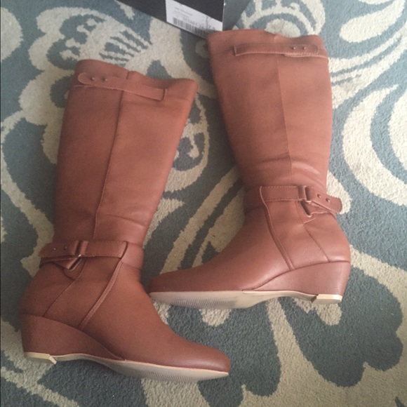 JustFab cognac calves boots - Picture 2 of 4