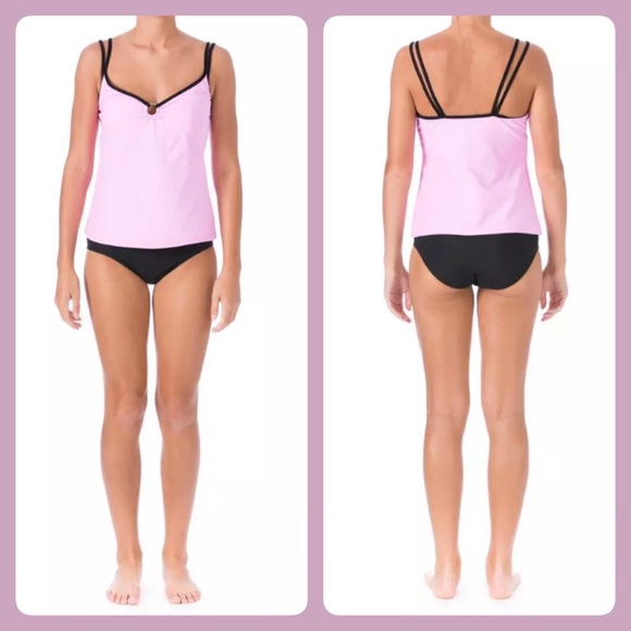 + Pink O-Ring Tankini Swimsuit Set! NEW! - Picture 1 of 7