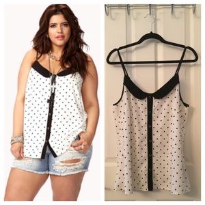 Plus Size Peter Pan Collar Polka Dot Tank
