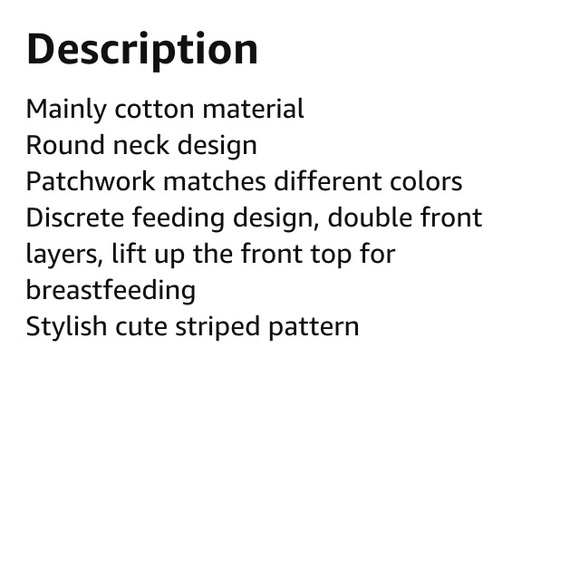 Black stripe nursing breastfeeding top - Picture 4 of 4