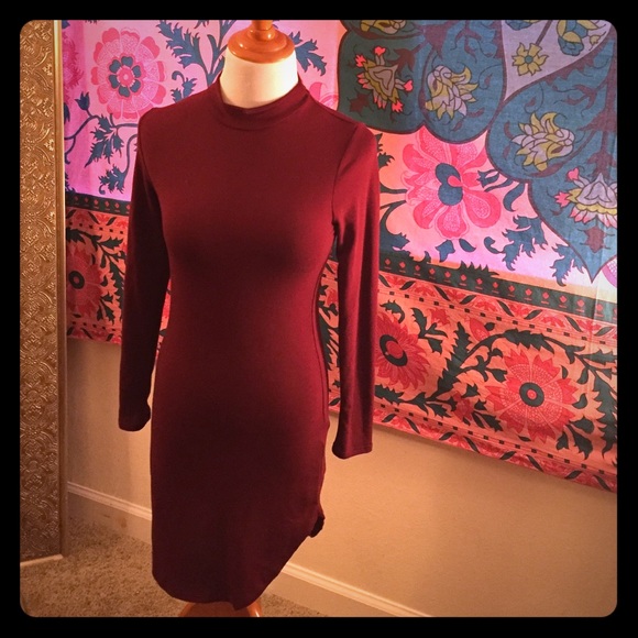 Turtleneck long sleeves dress