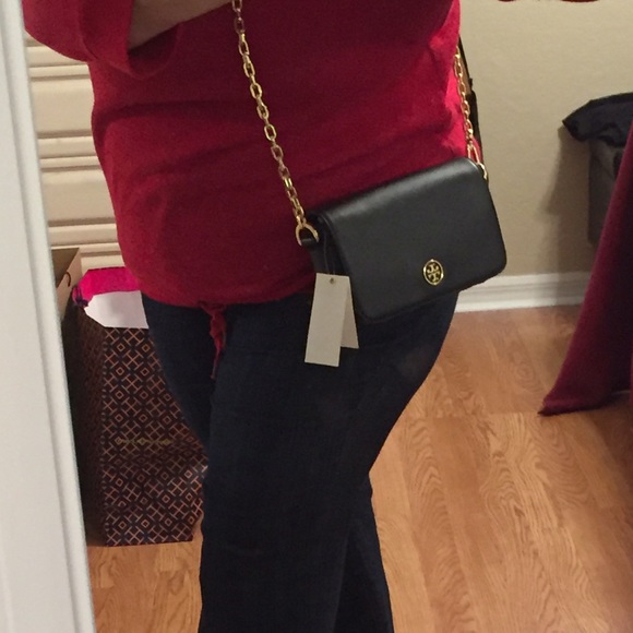 🆕Tory Burch "Robinson" Black Leather mini bag NWT - Picture 2 of 4