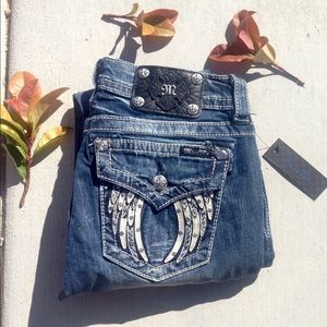 Angel wings Medium wash straight  MissMe 26/33 1/2