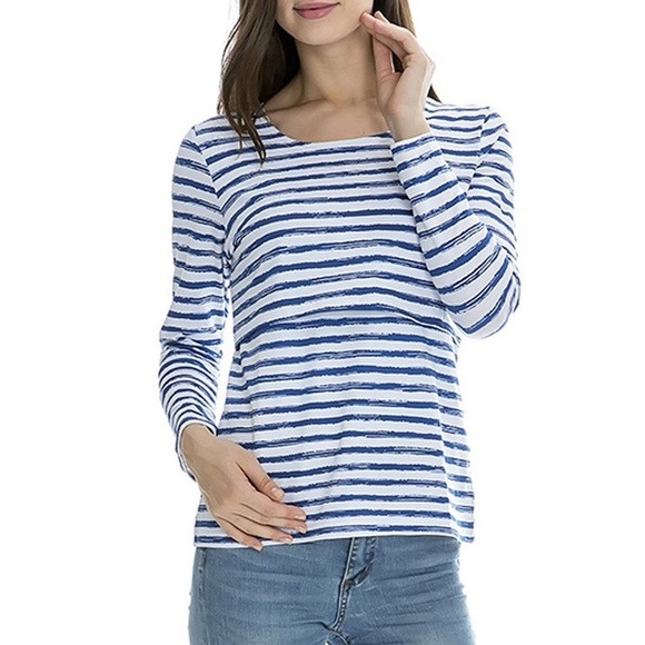 Blue stripe nursing top - Picture 2 of 3