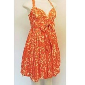 Lauren Conrad orange/cream dress