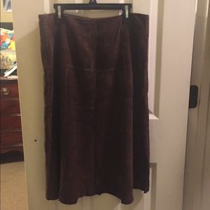 J Crew brown suede skirt