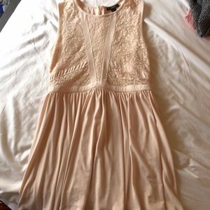 Lace Detailed Nude Dress