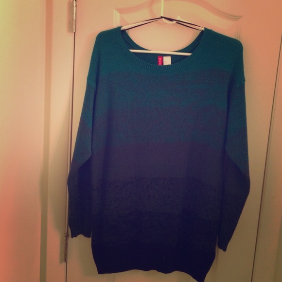 Multi color emerald green and black sweater dress