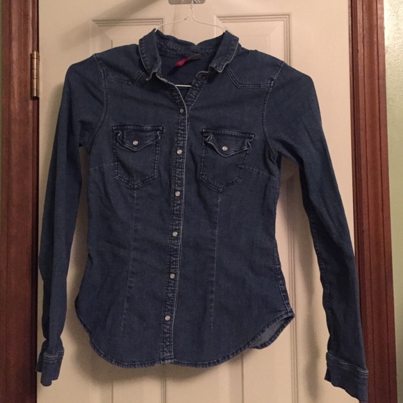 H&M denim button up shirt