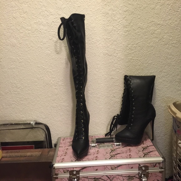 Paper Fox Thigh High Boots