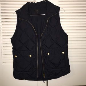J.crew quilted down vest- navy