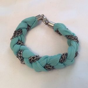 Teal and silver bracelet